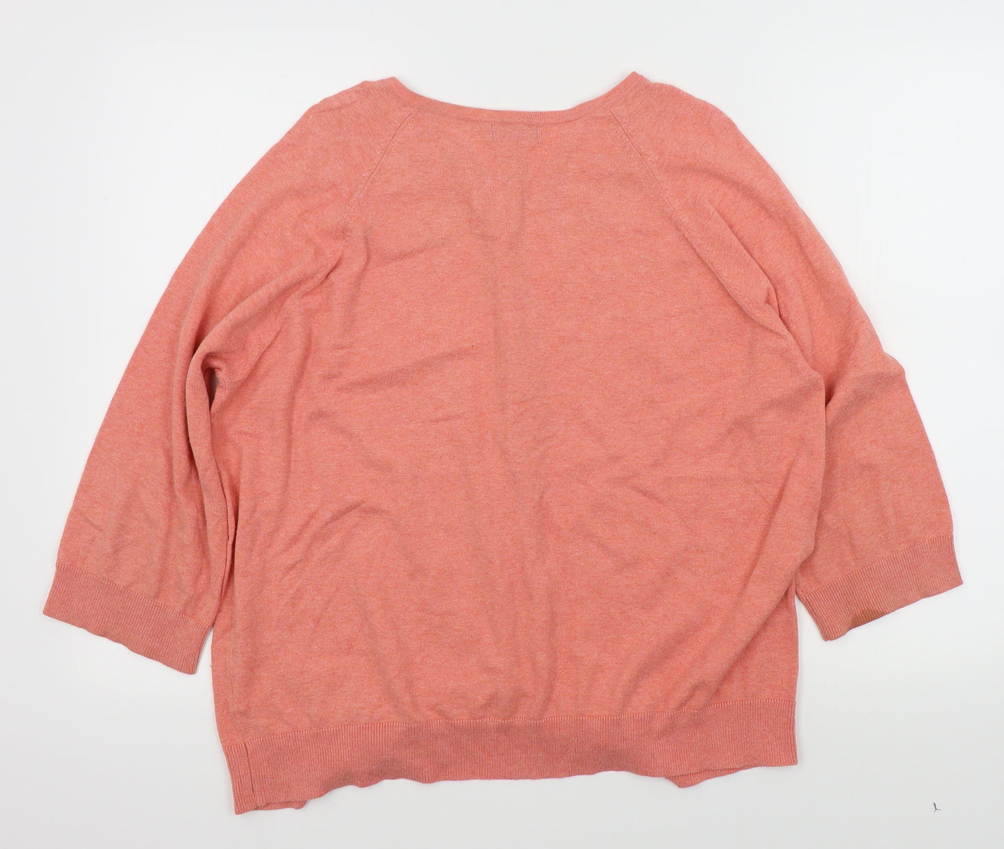 TESCO Womens Orange  Knit Cardigan Jumper Size 22  - button up