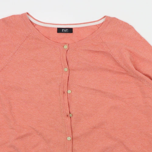 TESCO Womens Orange  Knit Cardigan Jumper Size 22  - button up