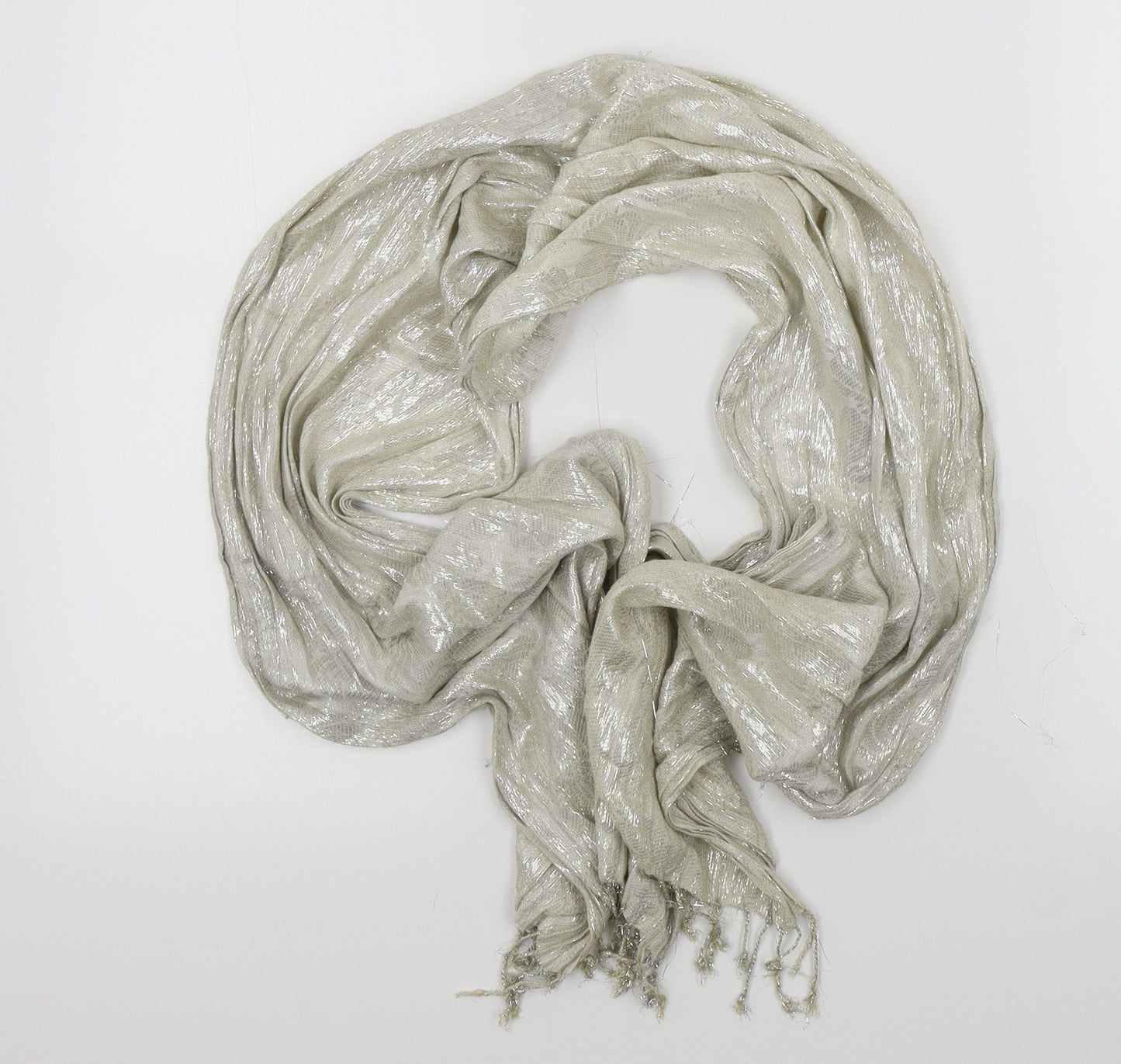 Unknown Unisex Silver    Scarf   - grey and sliver threads