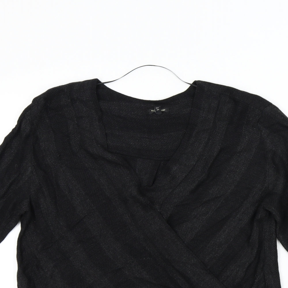 River Island Womens Blue   Wrap Blouse Size 10  - front cross over