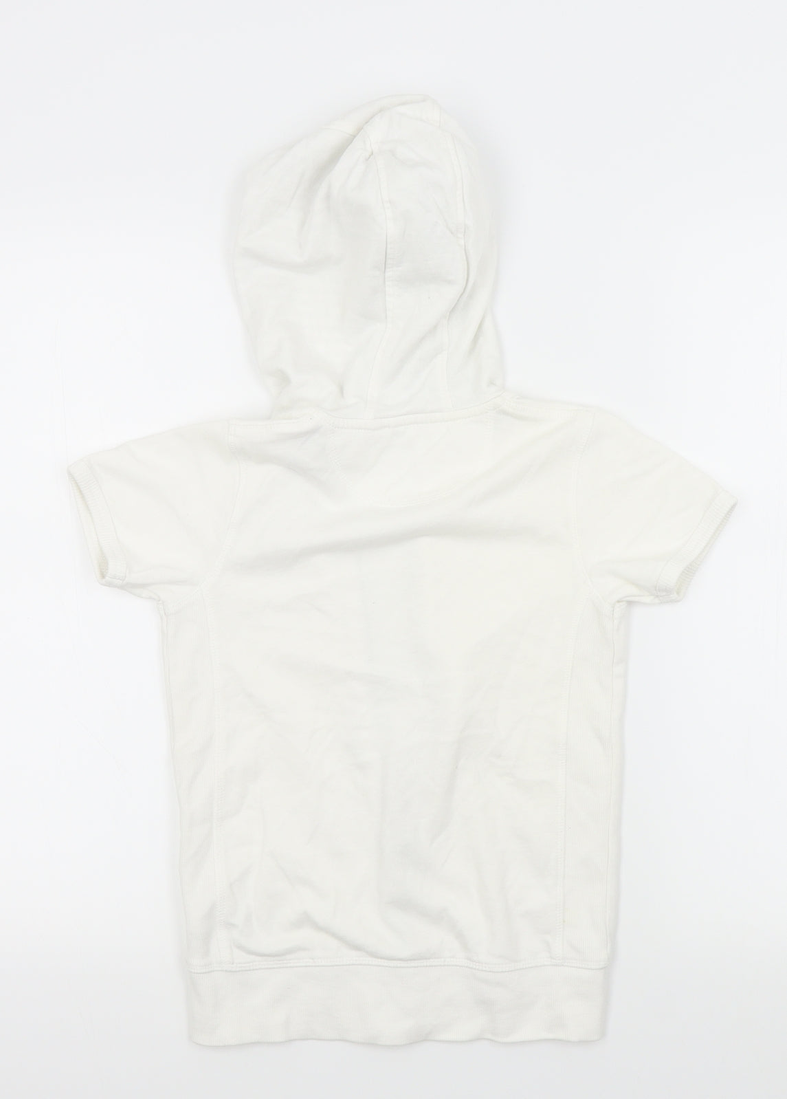 indego Girls White   Cardigan Hoodie Size 7-8 Years  - MOTIVE ON FRONT