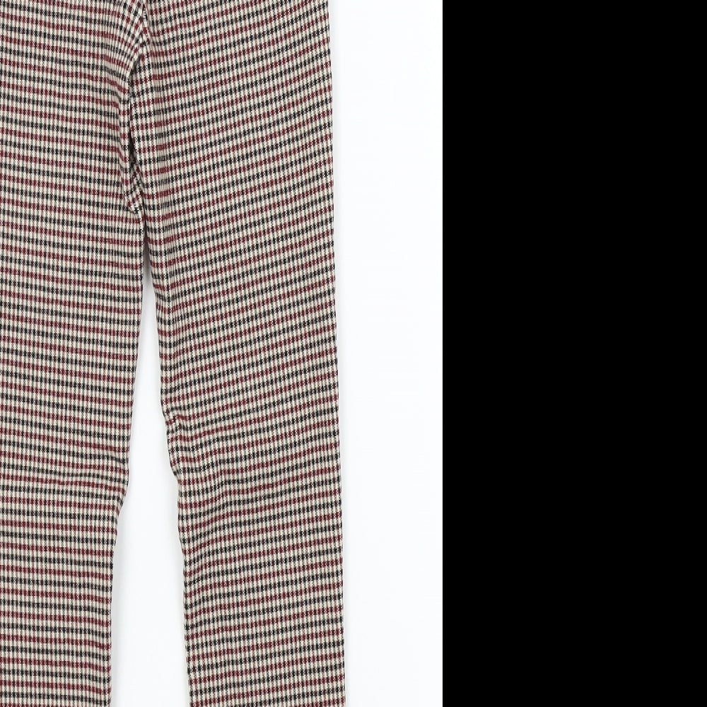 astradivarius Womens Multicoloured Check   Trousers Size 8 L24 in