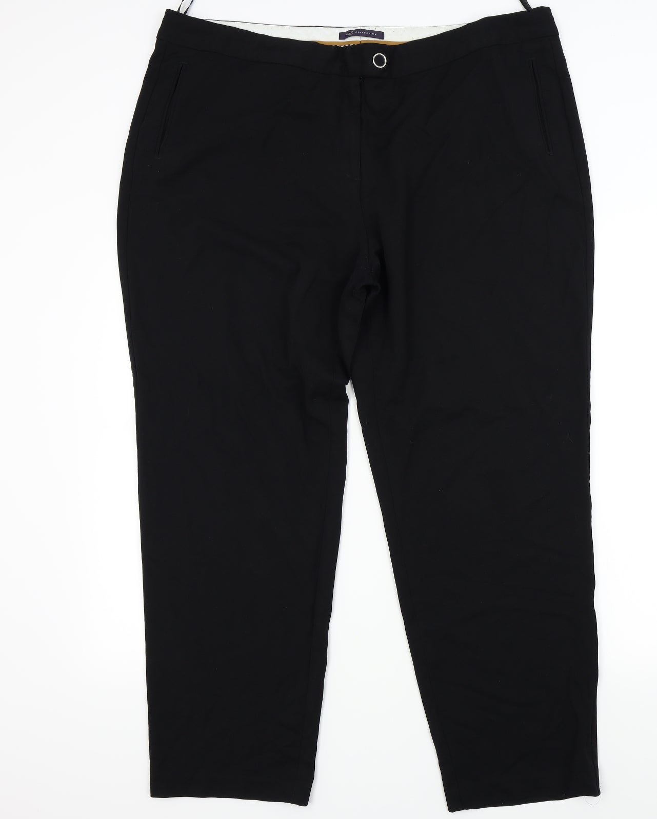 m&s Womens Black   Trousers  Size 22 L26 in - Front pocket