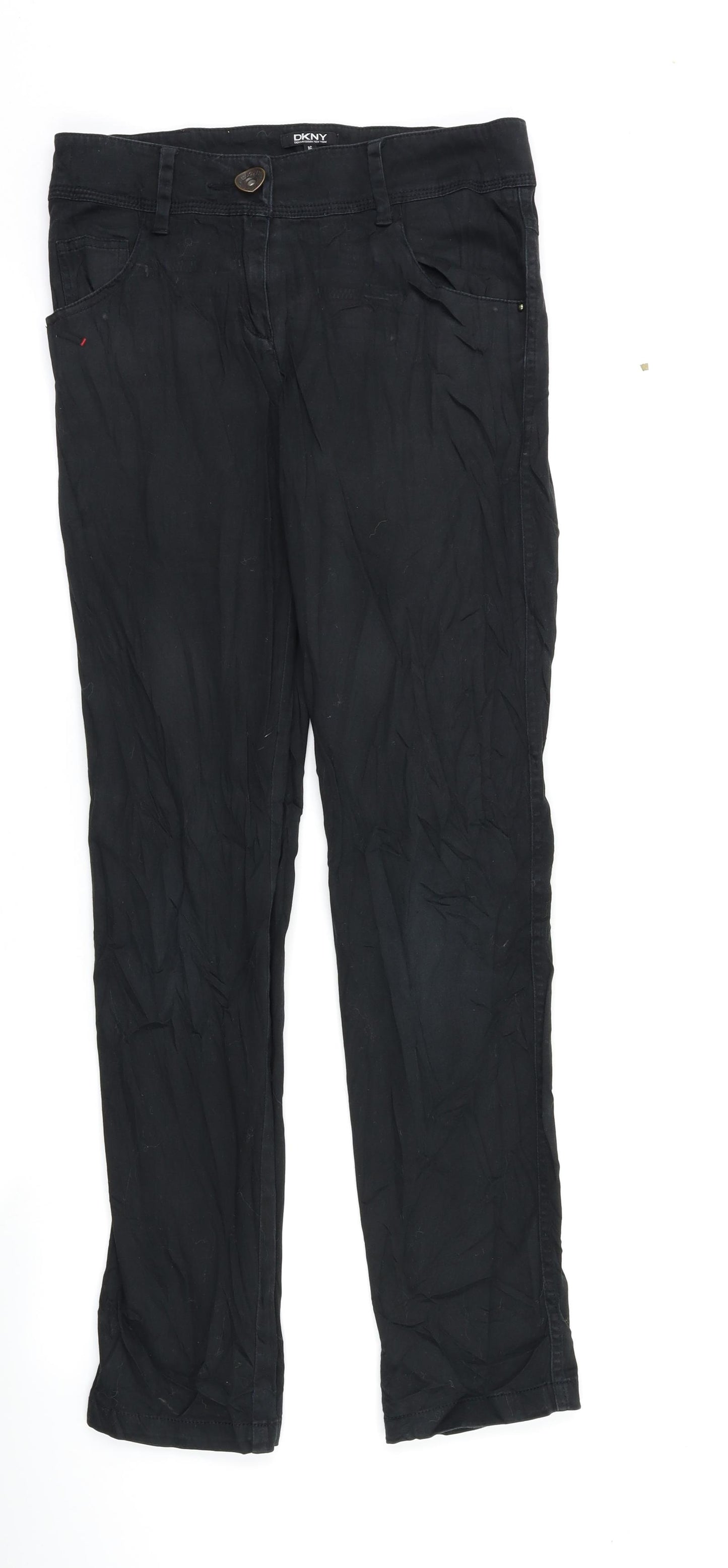 DKNY Womens Black   Straight Jeans Size 16 L29 in