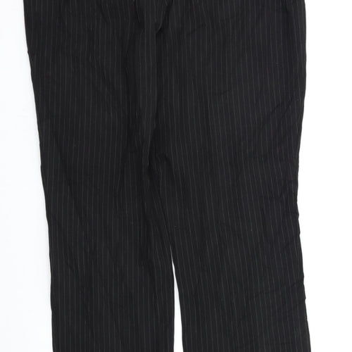 Marks and Spencer Womens Black Striped  Trousers  Size 14 L30 in