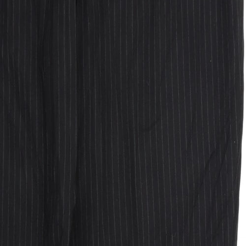 Marks and Spencer Womens Black Striped  Trousers  Size 14 L30 in