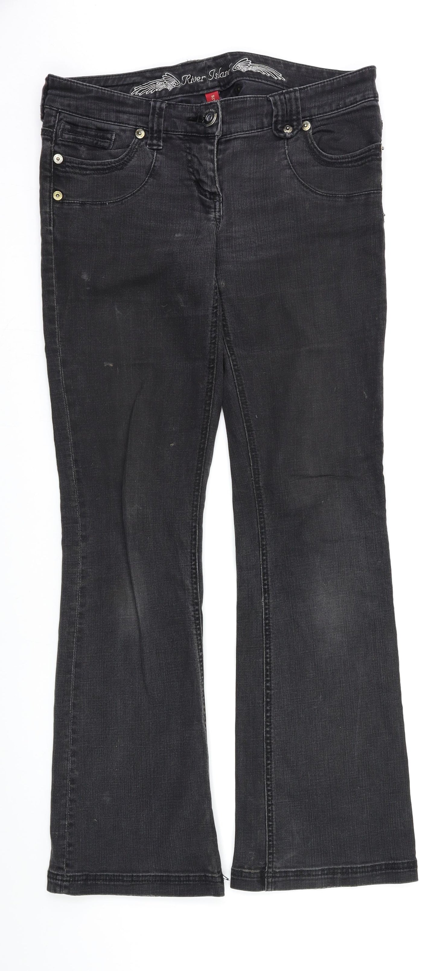 River Island Womens Black   Bootcut Jeans Size 10 L30 in