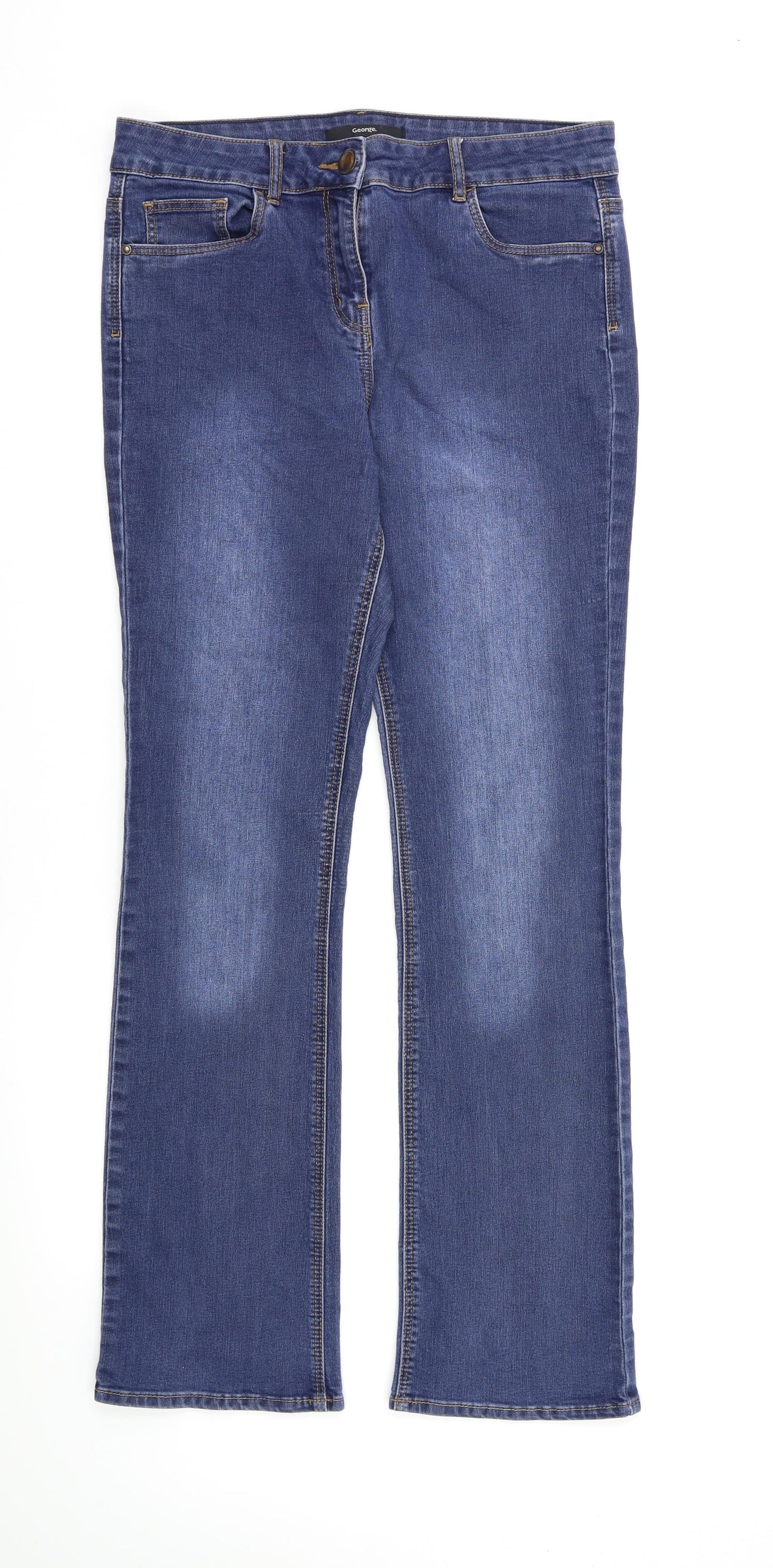 George Womens Blue  Denim Straight Jeans Size 12 L29 in