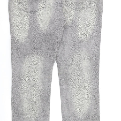 OKAY Womens Grey Animal Print  Straight Jeans Size 35 in L28 in