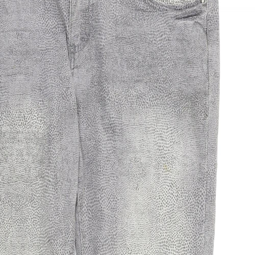 OKAY Womens Grey Animal Print  Straight Jeans Size 35 in L28 in