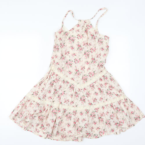 Miss Selfridge Womens Pink Floral  Skater Dress  Size 8