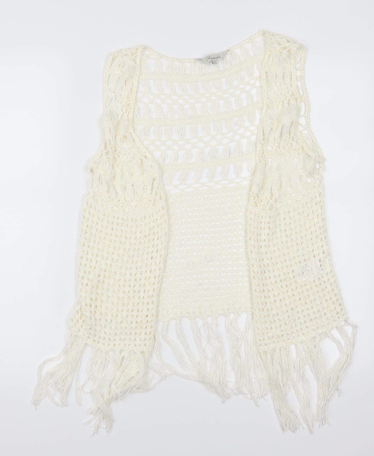 Peacocks Womens Ivory  Knit Cardigan Jumper Size S