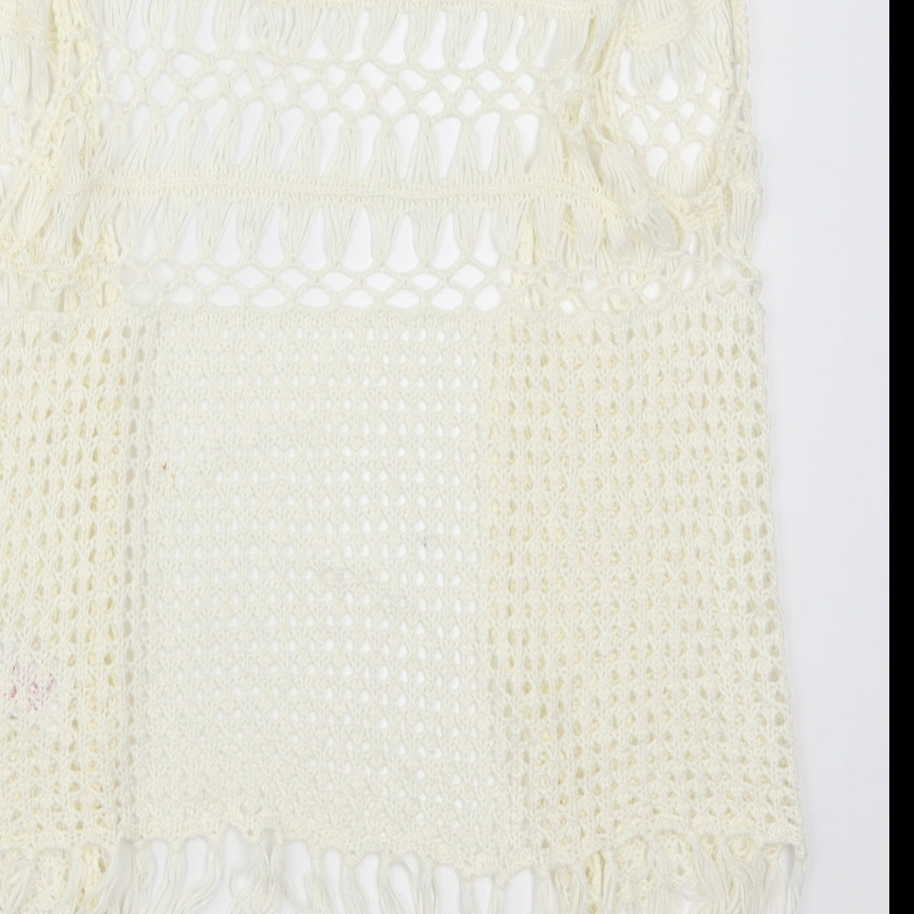 Peacocks Womens Ivory  Knit Cardigan Jumper Size S