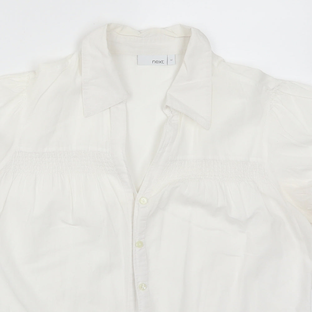 NEXT Womens White   Basic Button-Up Size 12