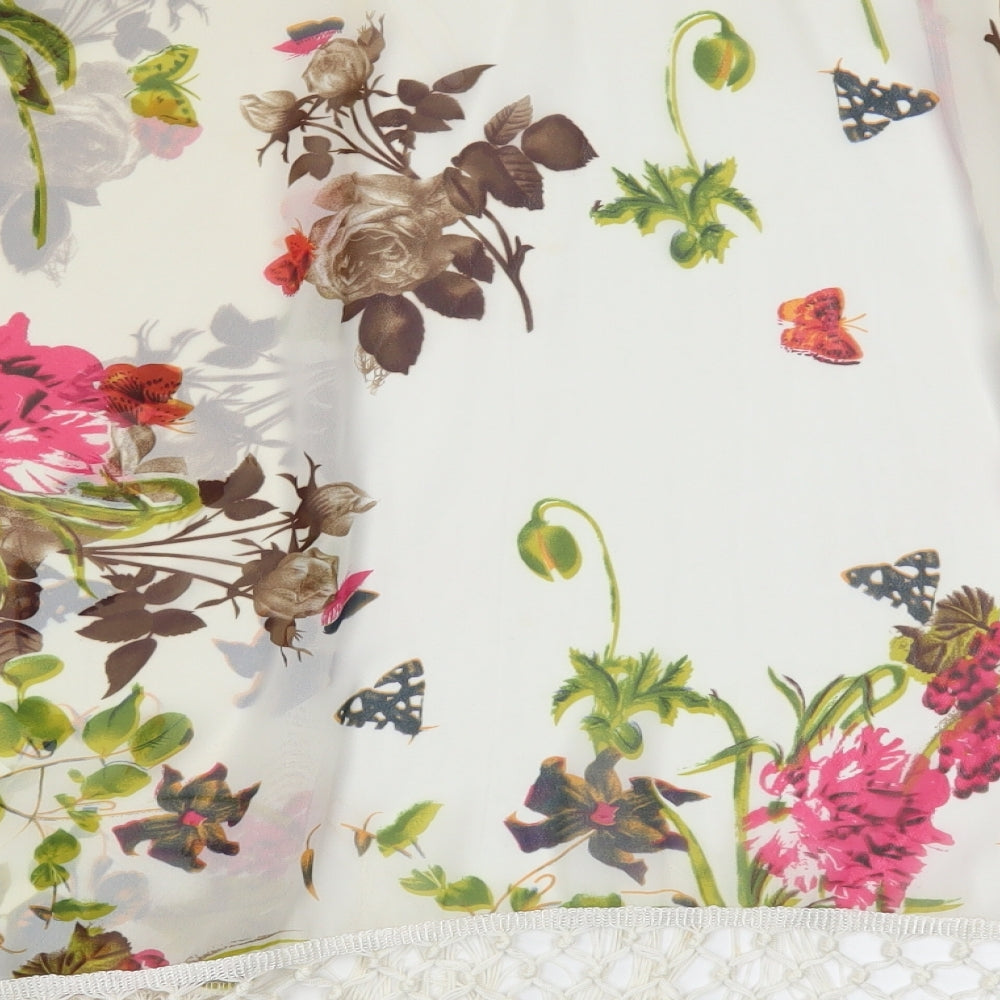 Cameo Rose Womens White Floral  Kimono Jacket Size M