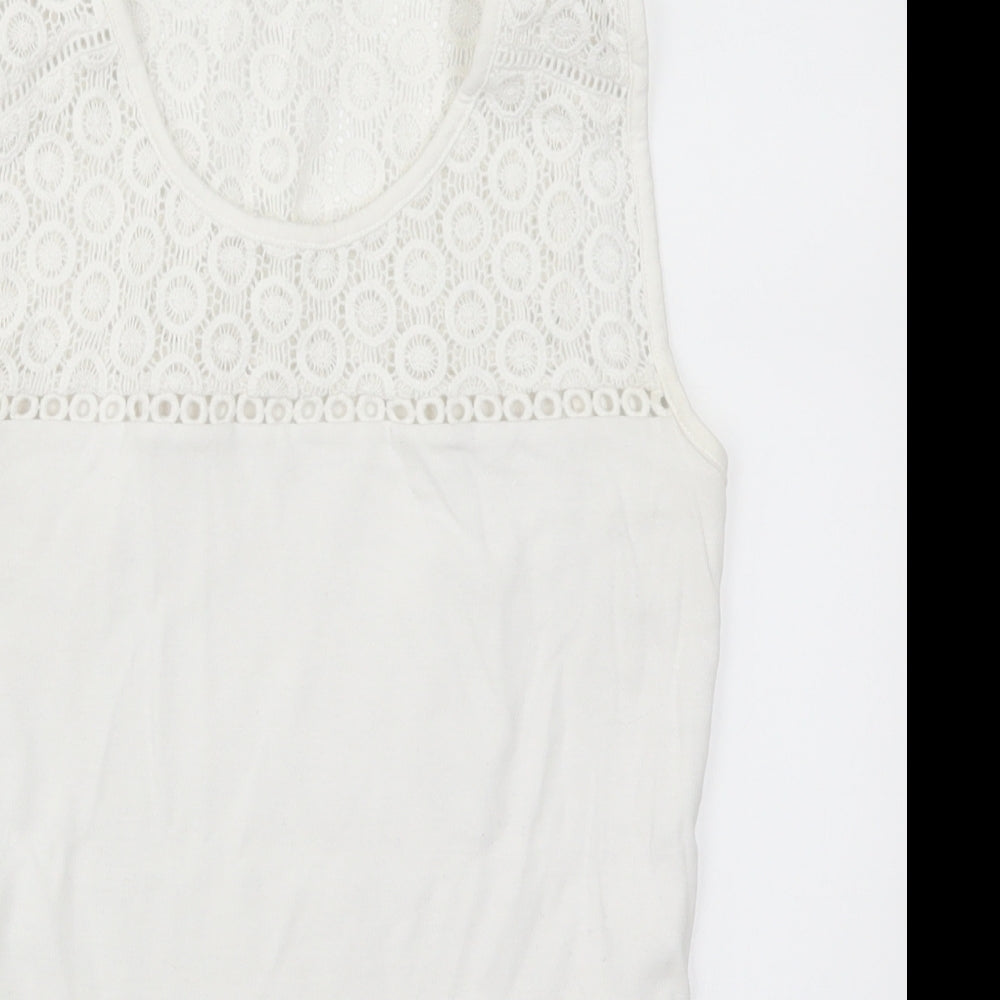 TU Womens White   Basic Tank Size 8