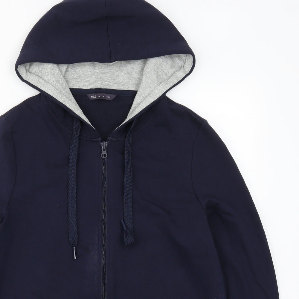 Marks and Spencer Womens Blue   Full Zip Hoodie Size 14