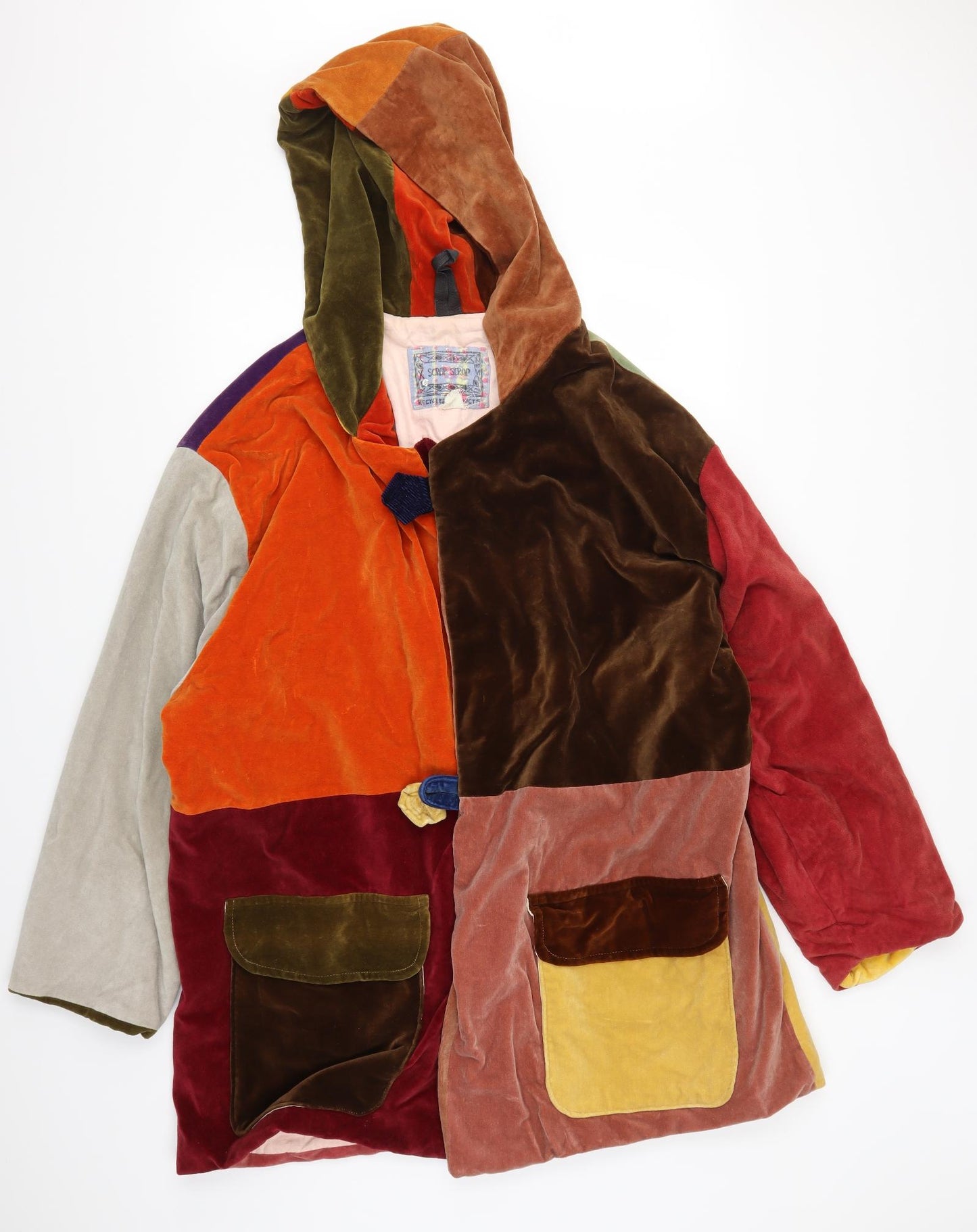Scrap Scrap Mens Multicoloured Geometric  Overcoat Coat Size L