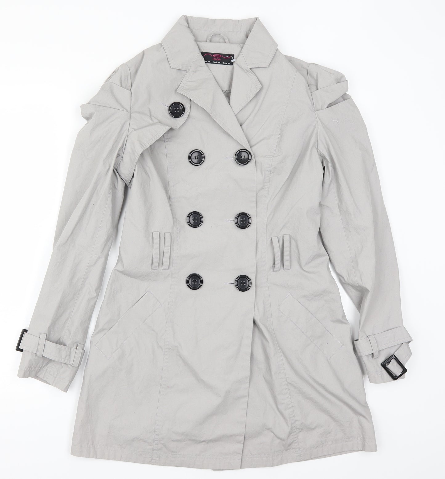 New Look Womens Grey   Trench Coat Coat Size 10