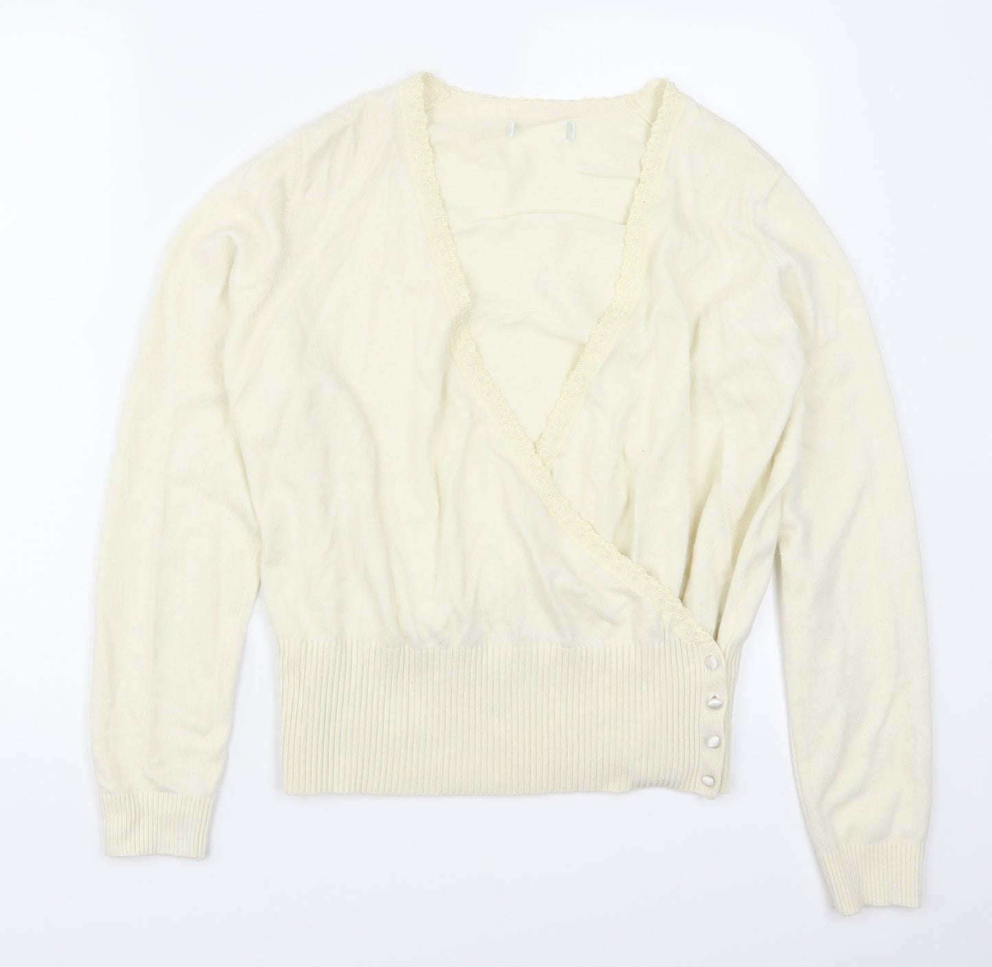 Marks and Spencer Womens Ivory   Cardigan Jumper Size 18