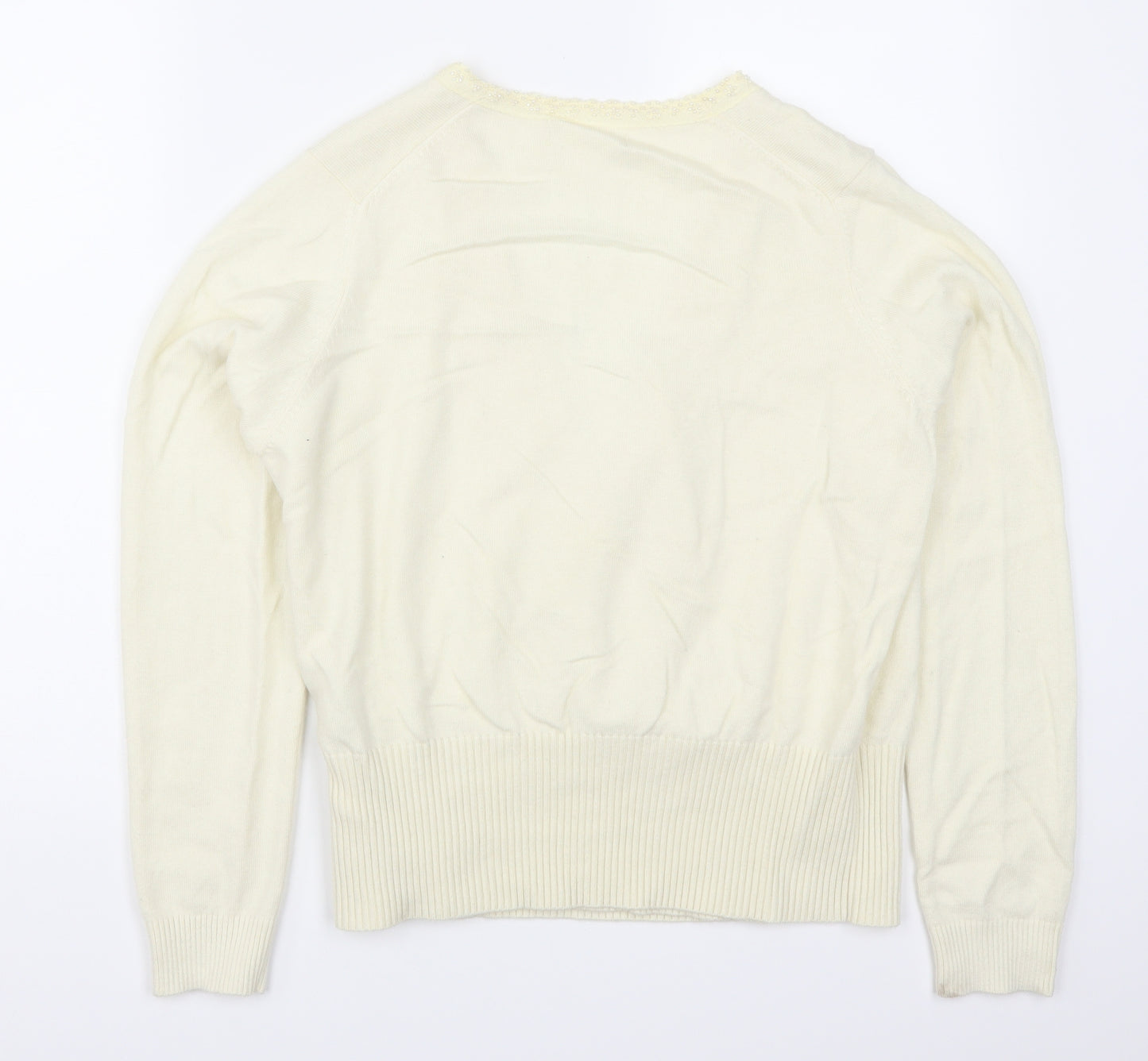 Marks and Spencer Womens Ivory   Cardigan Jumper Size 18