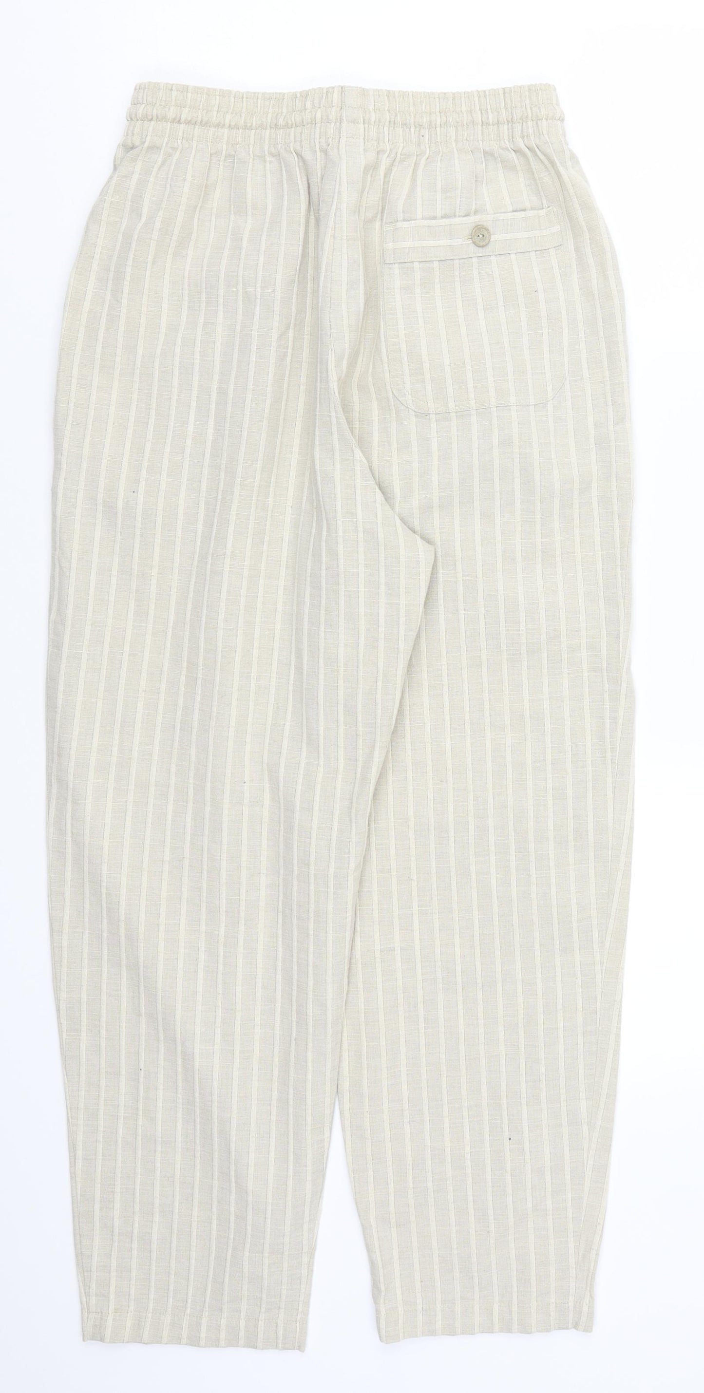 St Michael Womens Beige Striped  Trousers  Size 27 in L25 in