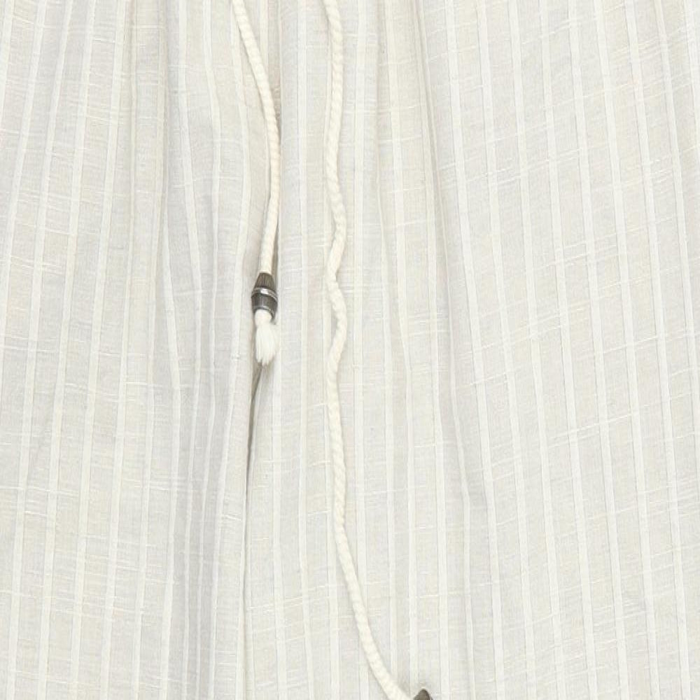St Michael Womens Beige Striped  Trousers  Size 27 in L25 in