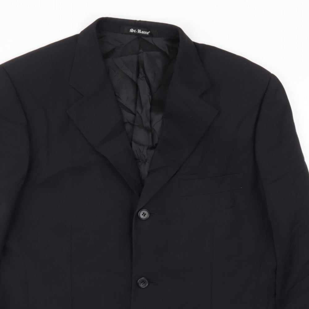 St Rome Mens Black   Jacket Suit Jacket Size 38