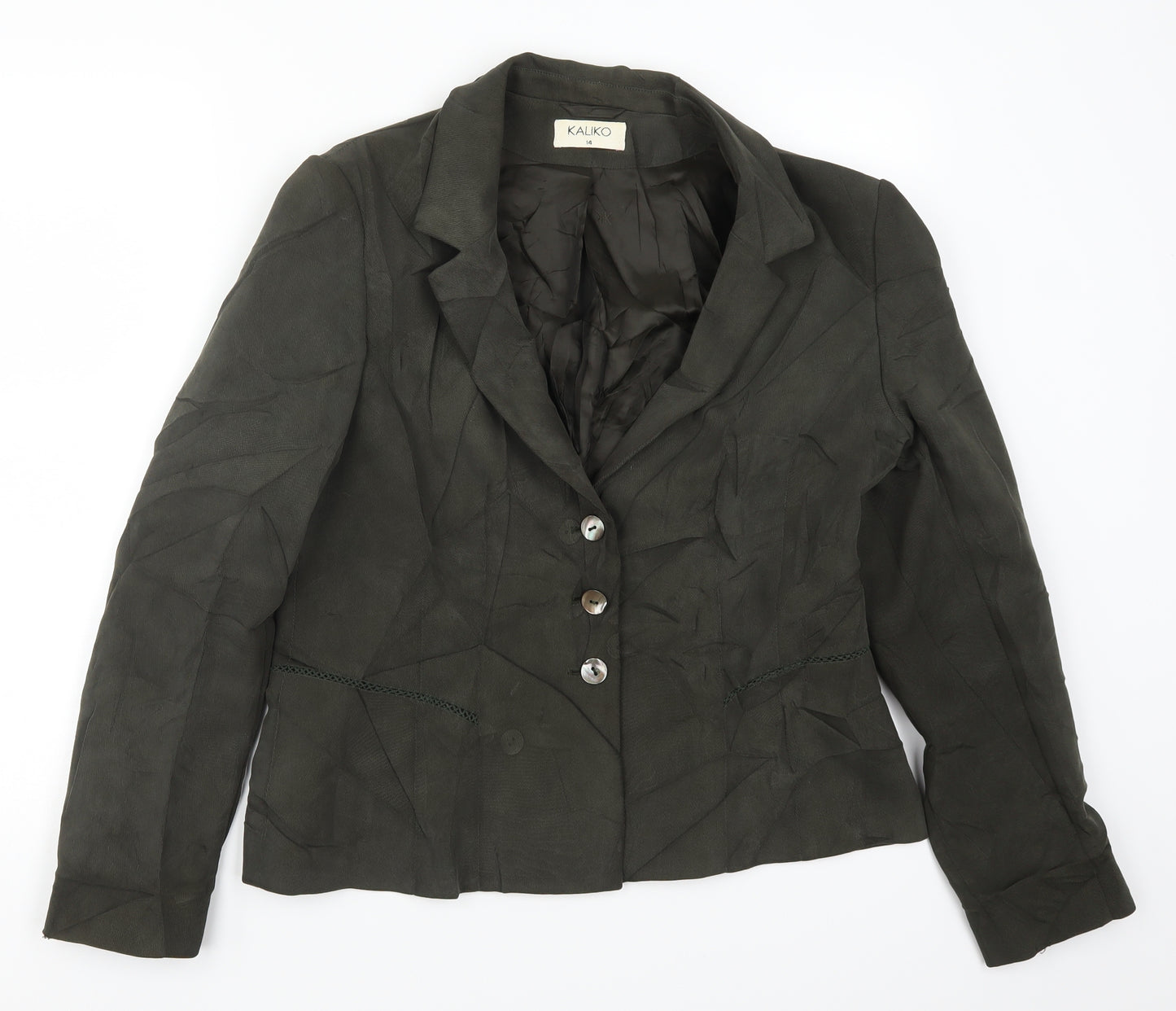 Kaliko Womens Green   Jacket Suit Jacket Size 14