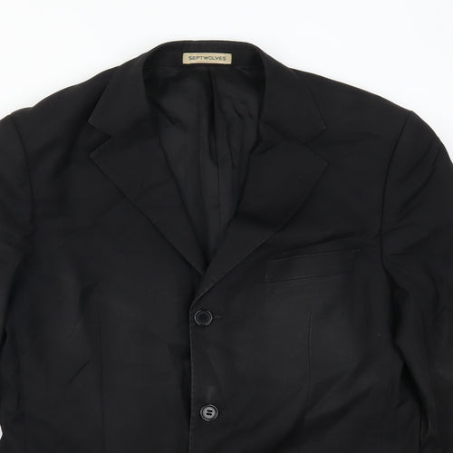 Septwolves Mens Black   Jacket Suit Jacket Size 38