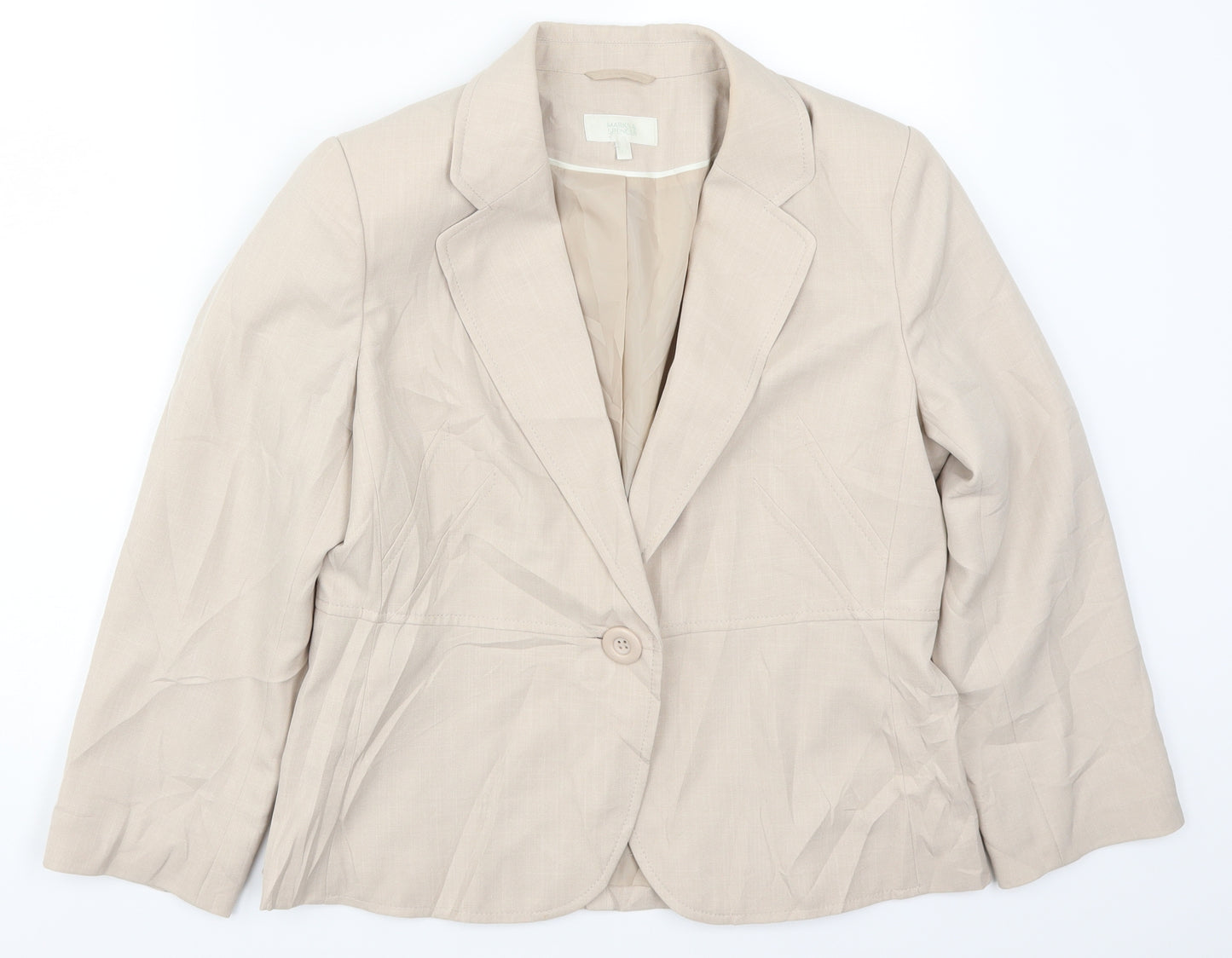 Marks and Spencer Womens Beige   Jacket Suit Jacket Size 16