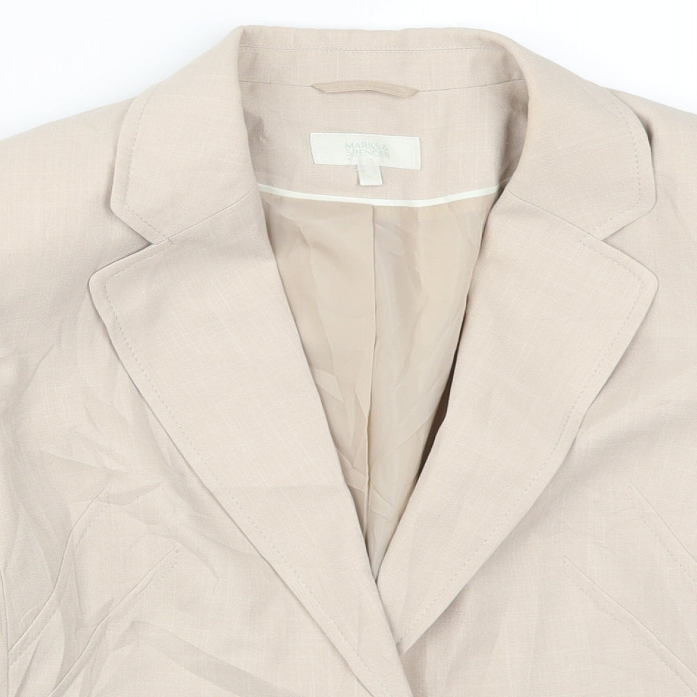 Marks and Spencer Womens Beige   Jacket Suit Jacket Size 16