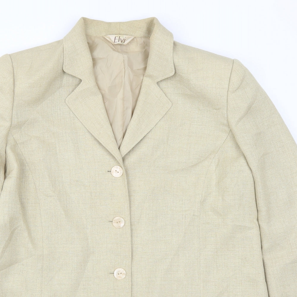ELVI Womens Beige   Jacket Suit Jacket Size 18