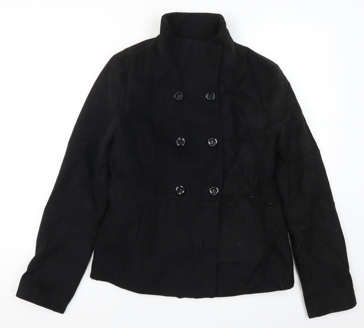 FOREVER 21 Womens Black   Pea Coat Coat Size L