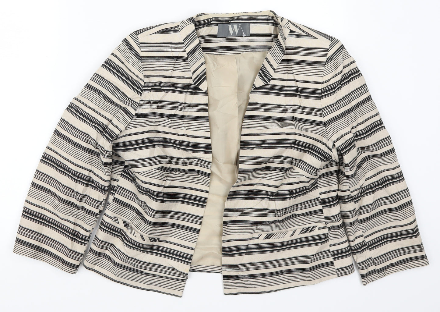 BHS Womens Beige Striped  Jacket  Size 14