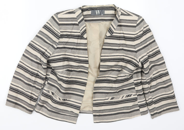 BHS Womens Beige Striped Jacket Size 14