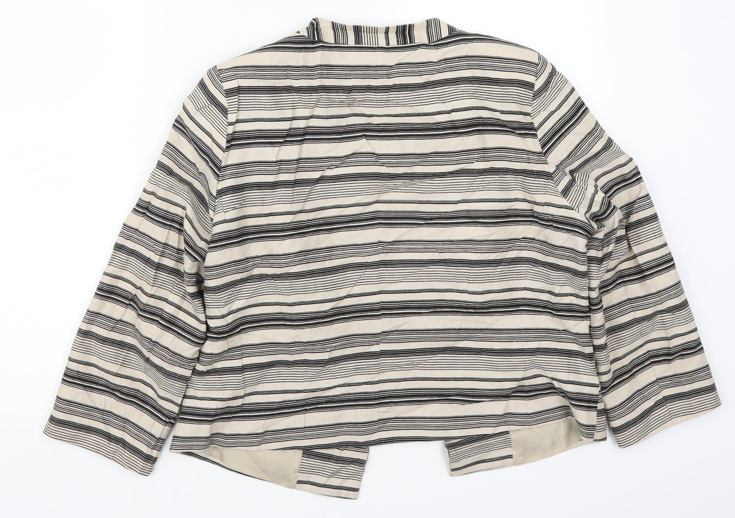 BHS Womens Beige Striped  Jacket  Size 14