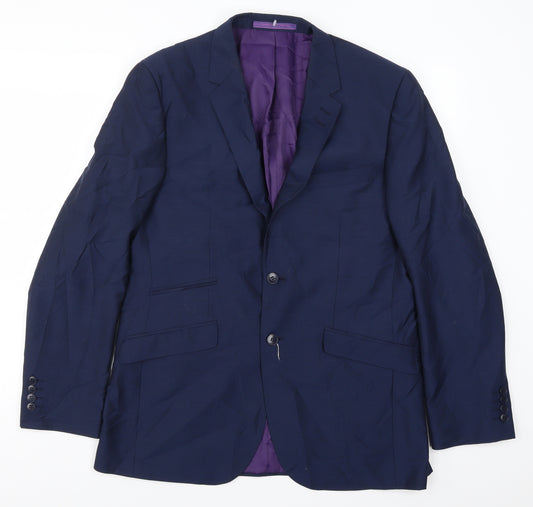 Front view of Marks & Spencer men’s blue jacket suit jacket, size 44