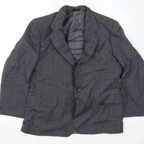 St Michael Mens Grey Striped  Jacket Suit Jacket Size 44