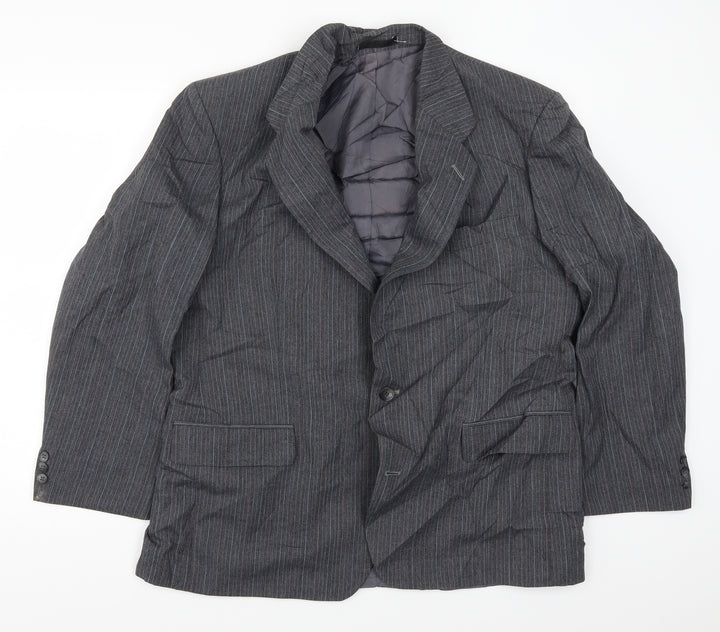 St Michael Mens Grey Striped  Jacket Suit Jacket Size 44