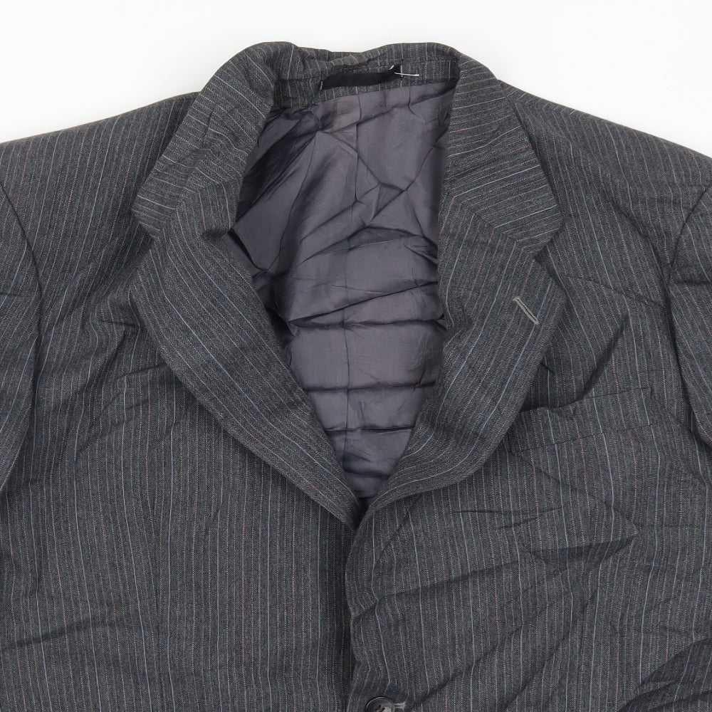 St Michael Mens Grey Striped  Jacket Suit Jacket Size 44
