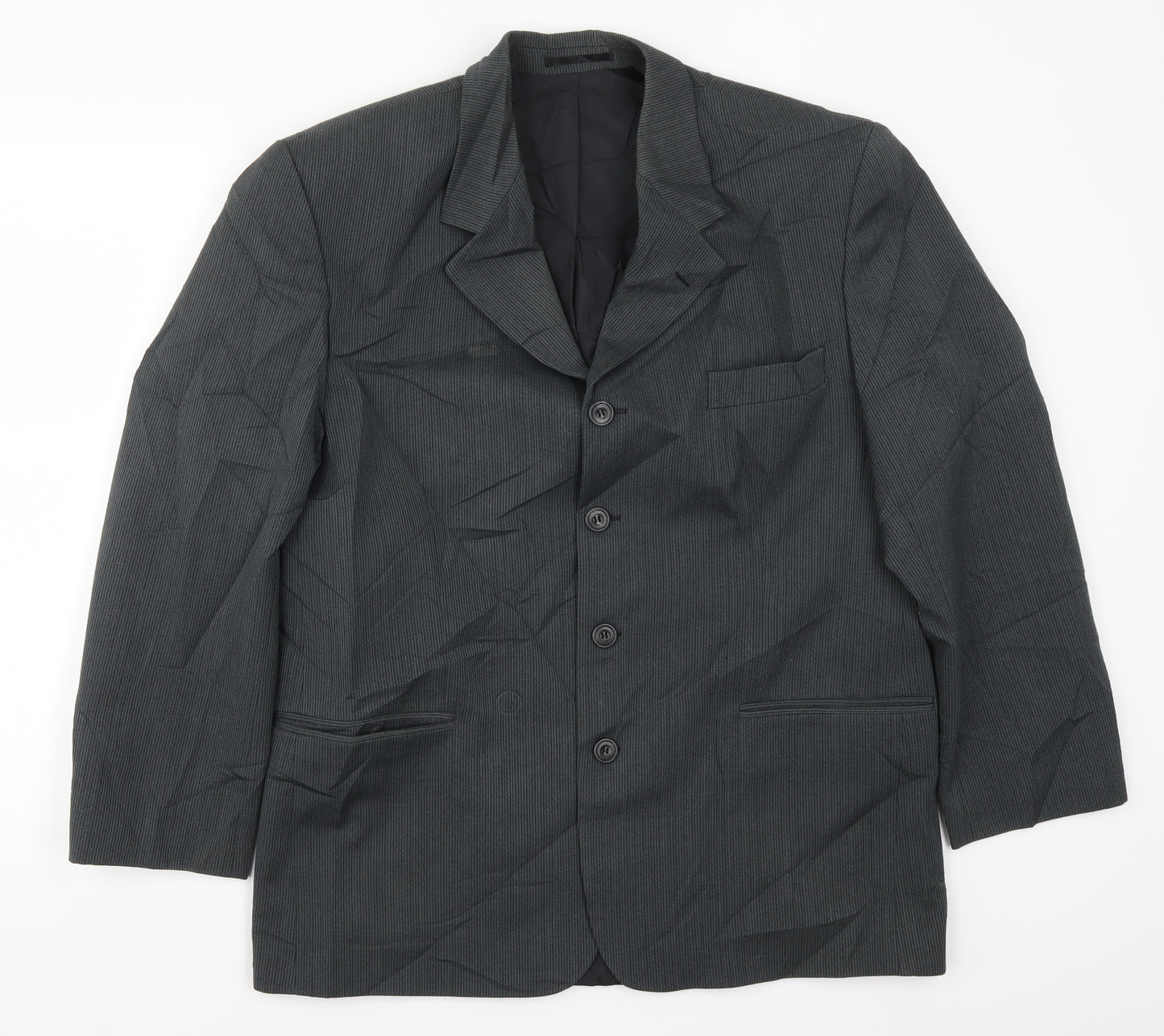 Vittoria Mens Grey Striped  Jacket Suit Jacket Size 42