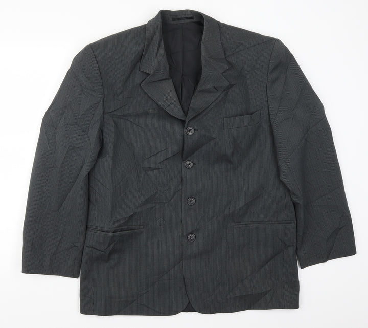 Vittoria Mens Grey Striped  Jacket Suit Jacket Size 42