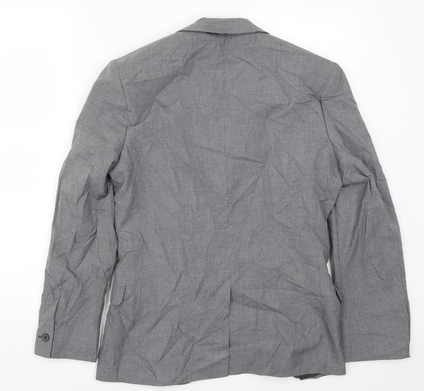 Preworn Mens Grey Houndstooth  Jacket Suit Jacket Size 36