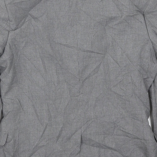 Preworn Mens Grey Houndstooth  Jacket Suit Jacket Size 36