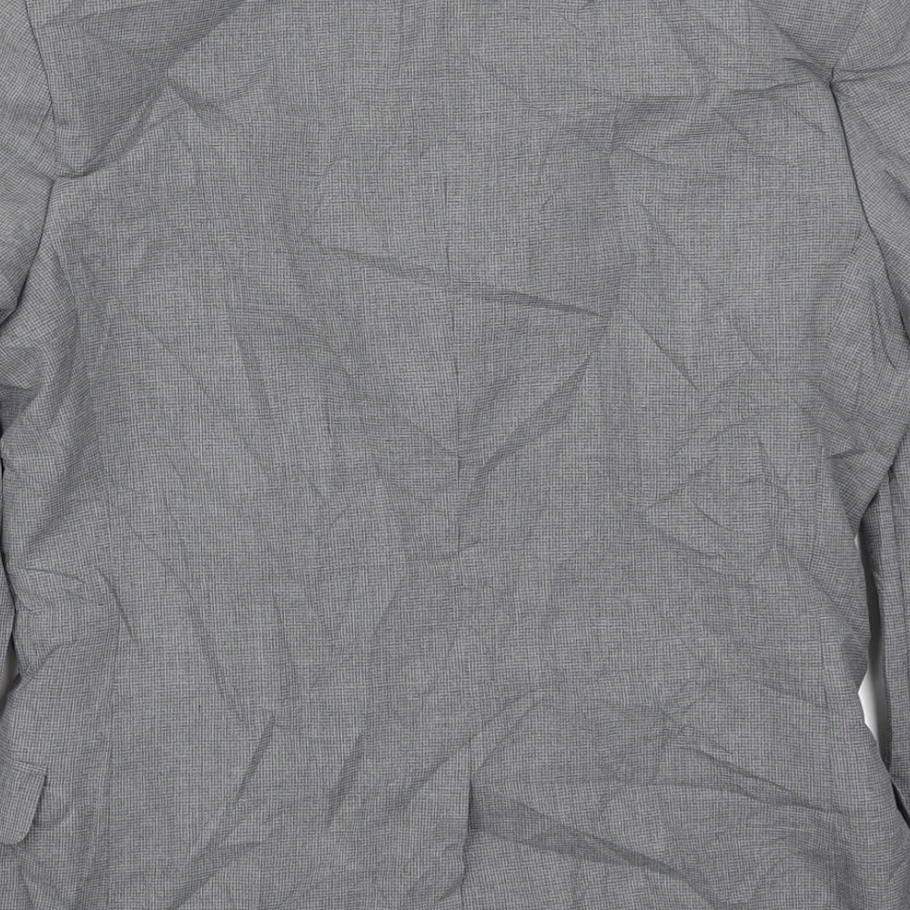 Preworn Mens Grey Houndstooth  Jacket Suit Jacket Size 36