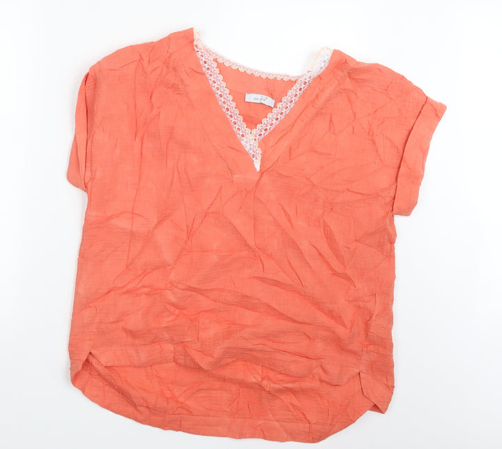 Per Una Womens Orange Basic T-Shirt Size 12
