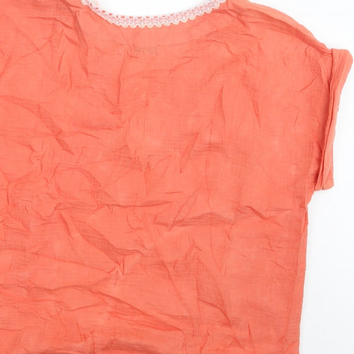 Per Una Womens Orange   Basic T-Shirt Size 12