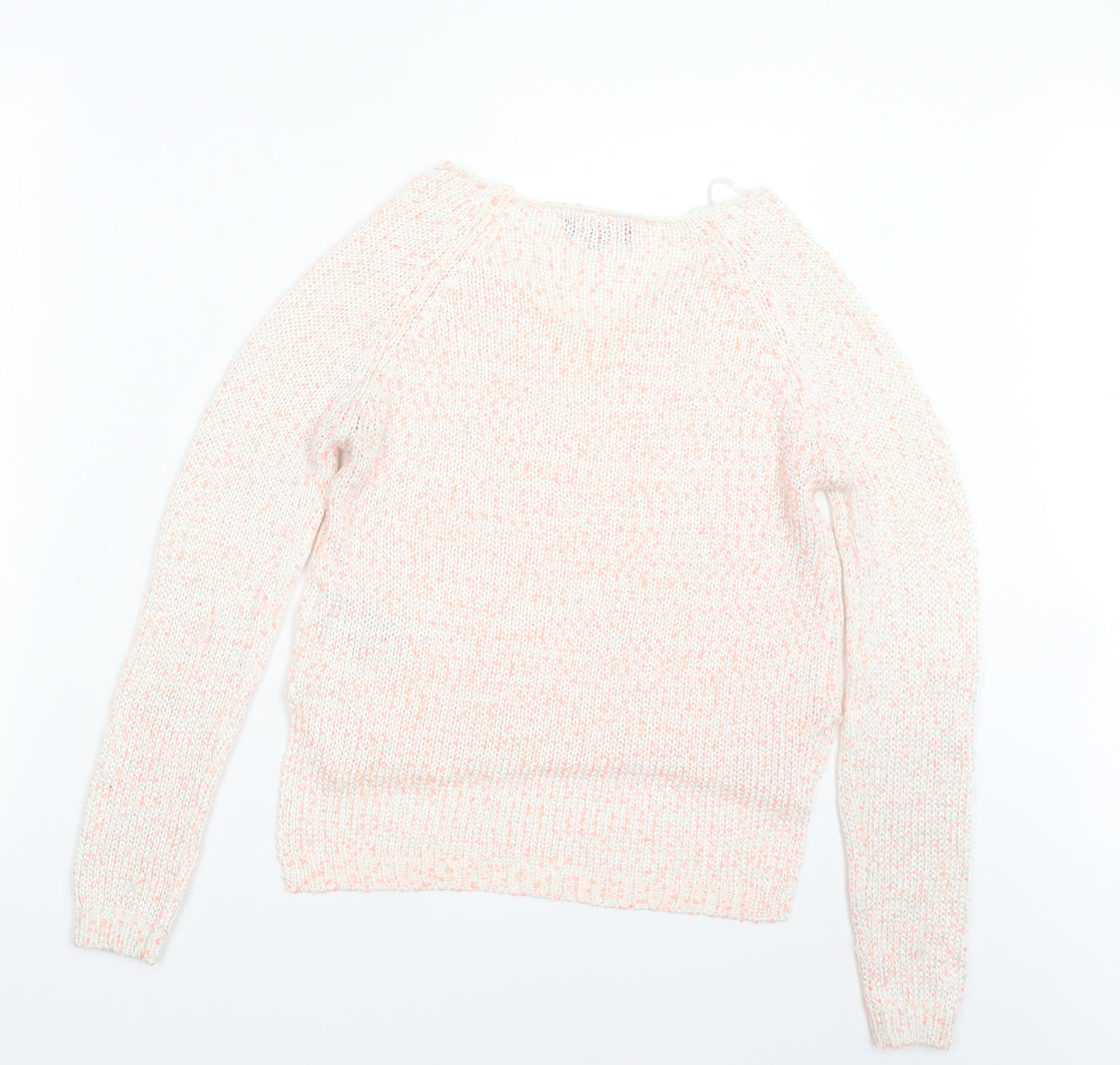 New Look Womens White  Knit Pullover Jumper Size 10