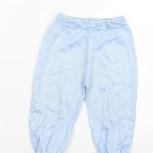 Preworn Boys Blue  Knit Jogger Trousers Size 12 Months